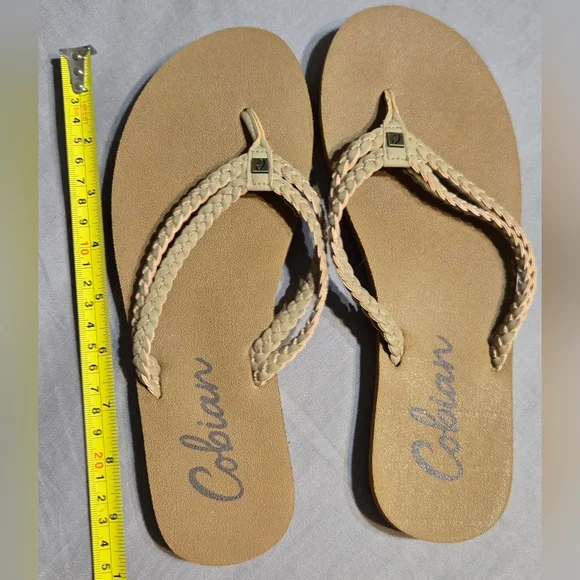 Cobian Women's Tan Flip Flops - Picture 2 of 3